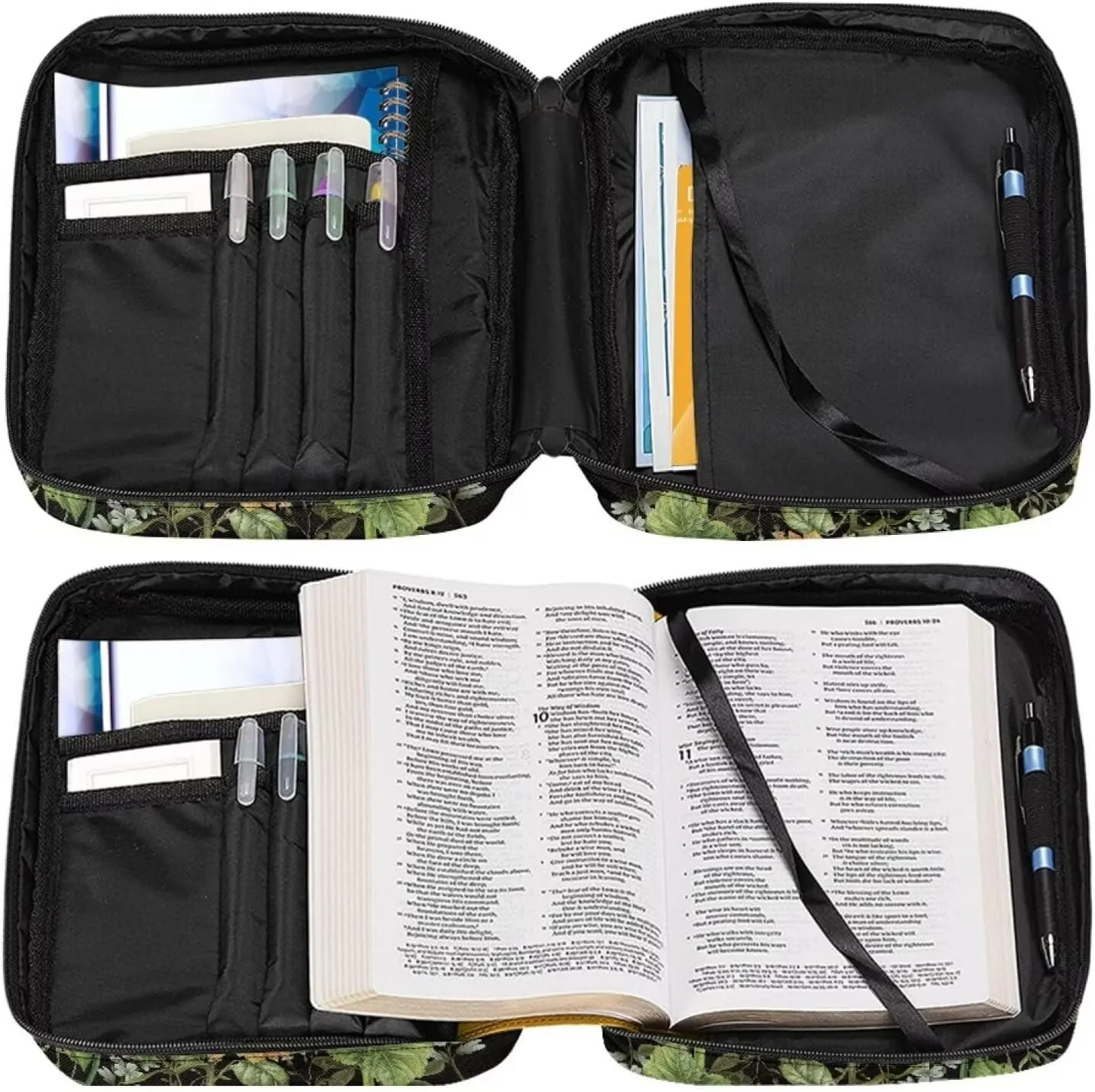 Sunflower Bible Cover Bible Cover Case for Women Girls Scripture Bag Book Protective Carrying Carrier with Pockets Standard Size Bible Carrying Case
