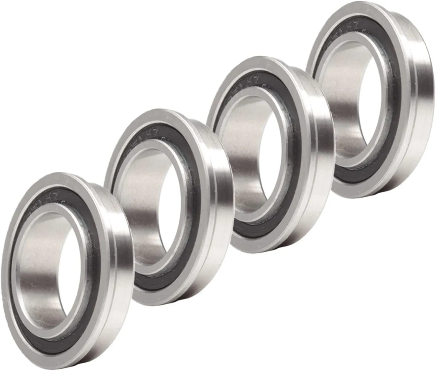 SUOFEILAIMU 4Pcs F6802 VRS MAX Flanged Bearings 15 * 24 * 5mm Bike Pivot Chrome Steel F6802LLU Cart Full with Flanged Balls Bearing