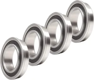 SUOFEILAIMU 4Pcs F6802 VRS MAX Flanged Bearings 15 * 24 * 5mm Bike Pivot Chrome Steel F6802LLU Cart Full with Flanged Balls Bearing