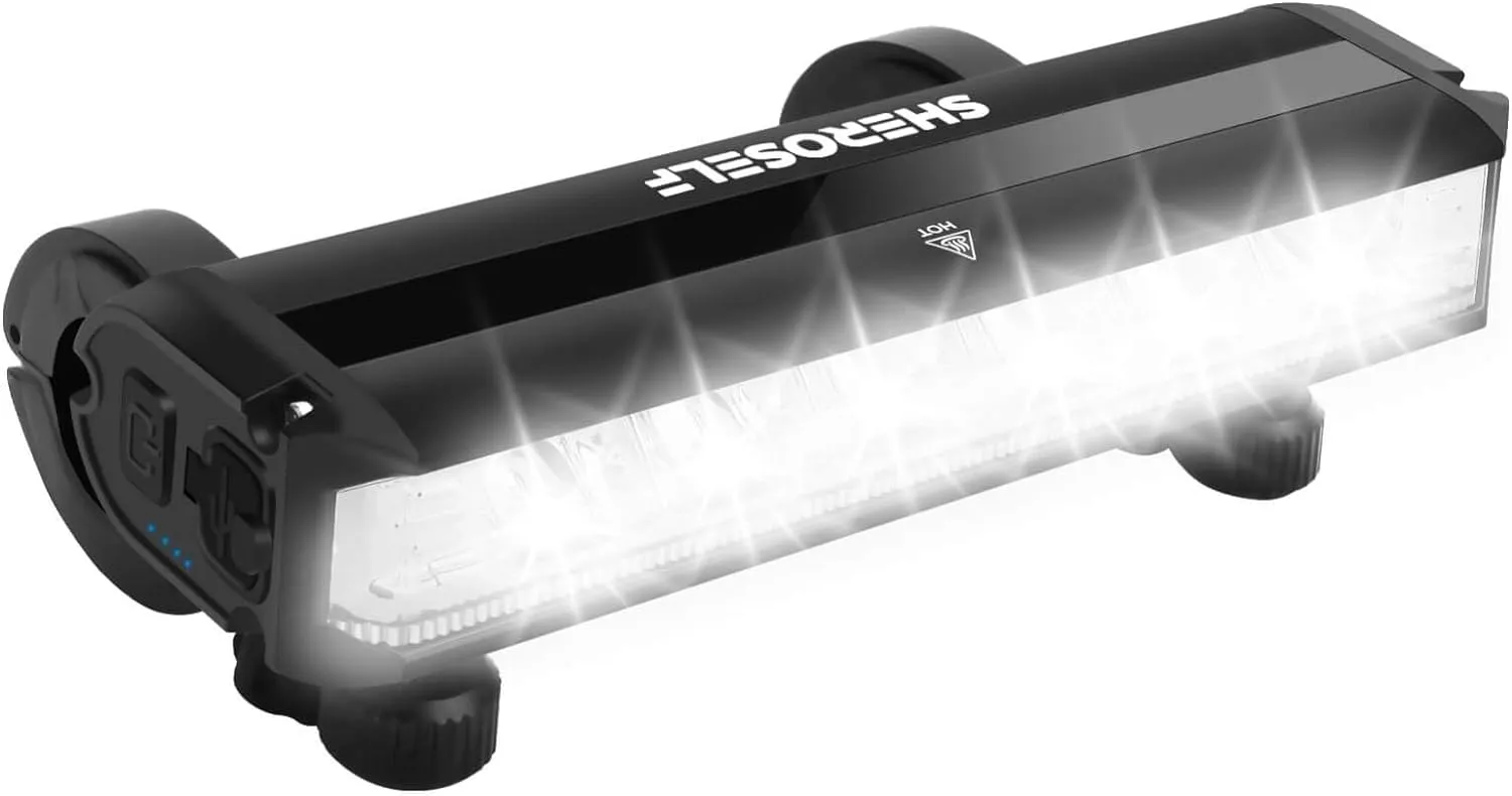 Super Bright 6 LED Bike Lights - 5 Lighting Modes, IPX5 Waterproof, Type-C Rechargeable Bicycle Headlight - Perfect for Adult Kid Mountain Road Commuter Cycling Night Riding