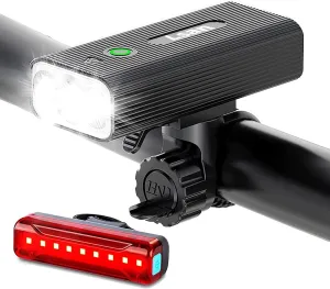 Super Bright Bike Lights for Night Riding,Bike Lights Front and Back,3 LED USB Rechargeable Bicycle Light,Bike Headlight with Power Bank Function,IPX5 Waterproof,3 5 Light Modes