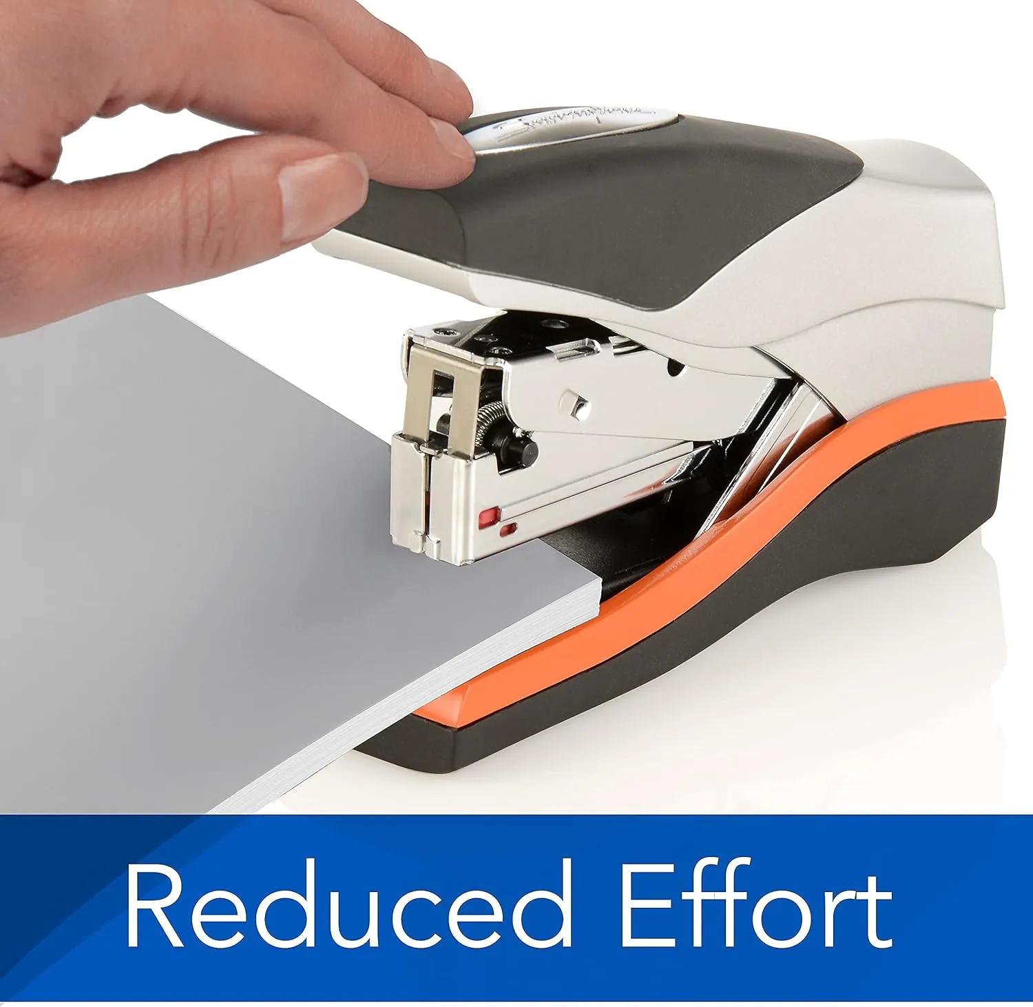 Swingline Stapler, 40 Sheet Capacity, Optima 40, Jam Free, Reduced Effort, Compact, Soft Grip, Metal, Orange, Silver and Black (87842)
