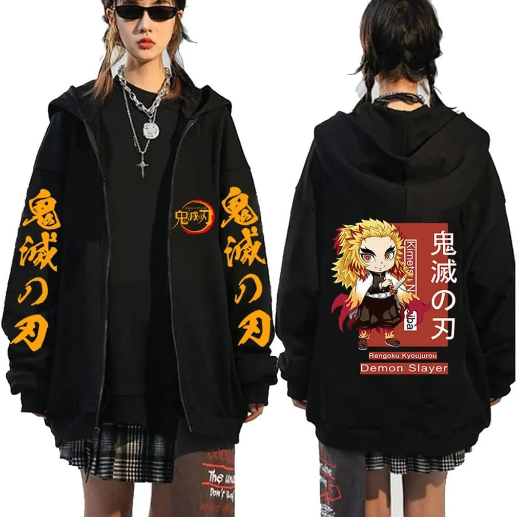 Symish Animes Hoodie Sweatshirts Casual Streetwear Pullover Harajuku Tracksuit Zip up Jacket Sweatshirt Tops