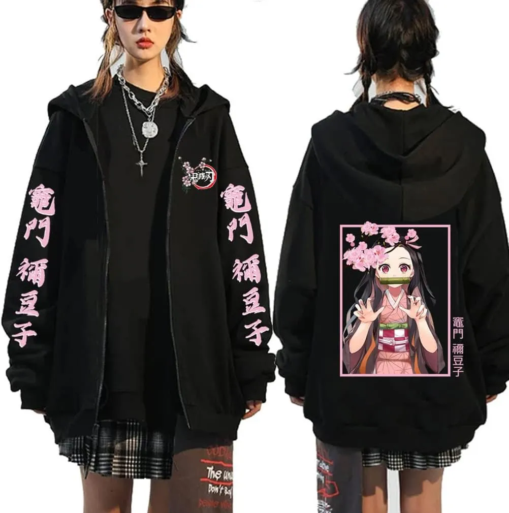 Symish Animes Hoodie Sweatshirts Casual Streetwear Pullover Harajuku Tracksuit Zip up Jacket Sweatshirt Tops