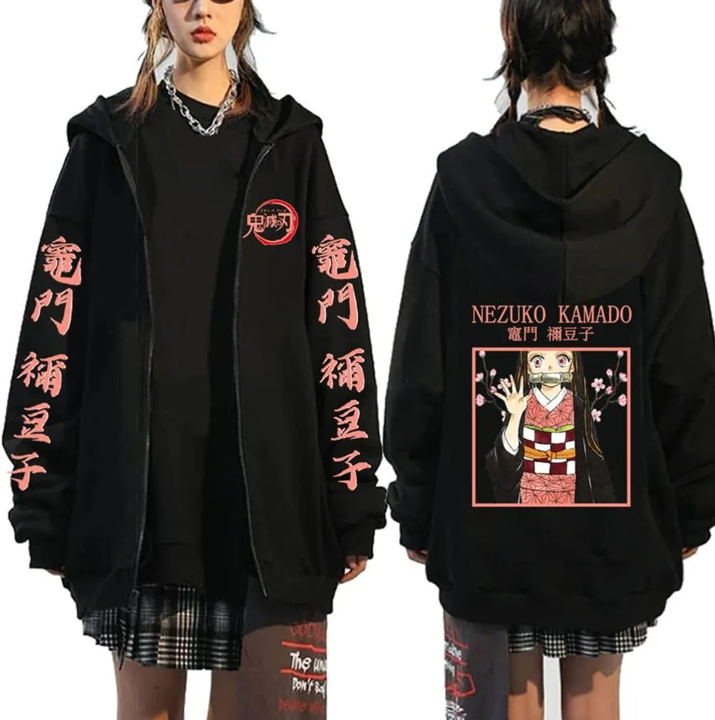 Symish Animes Hoodie Sweatshirts Casual Streetwear Pullover Harajuku Tracksuit Zip up Jacket Sweatshirt Tops