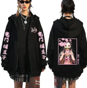 Symish Animes Hoodie Sweatshirts Casual Streetwear Pullover Harajuku Tracksuit Zip up Jacket Sweatshirt Tops