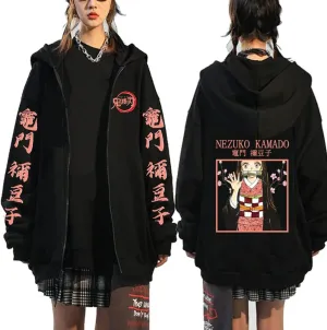 Symish Animes Hoodie Sweatshirts Casual Streetwear Pullover Harajuku Tracksuit Zip up Jacket Sweatshirt Tops