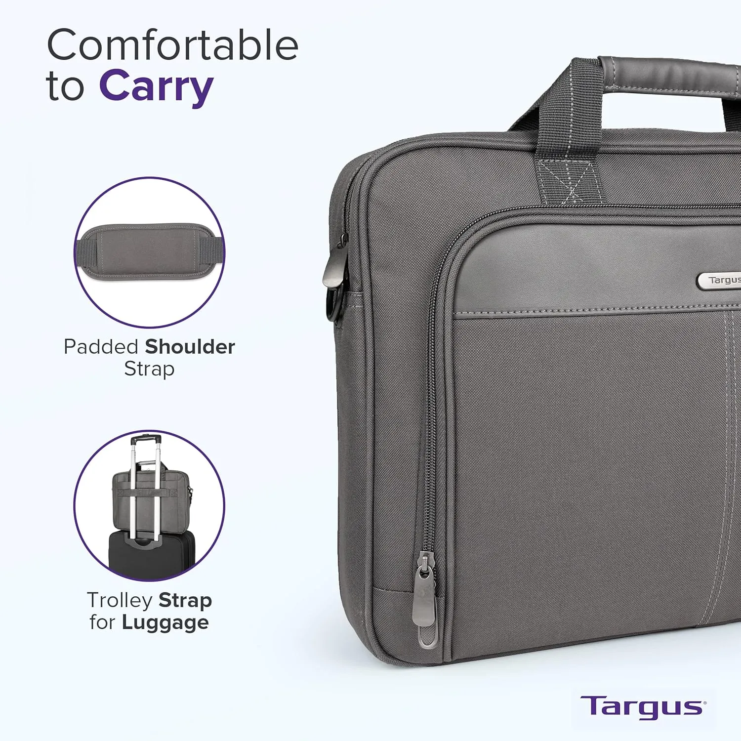 Targus unisex-adult Slim Briefcase With Crossbody Shoulder Bag