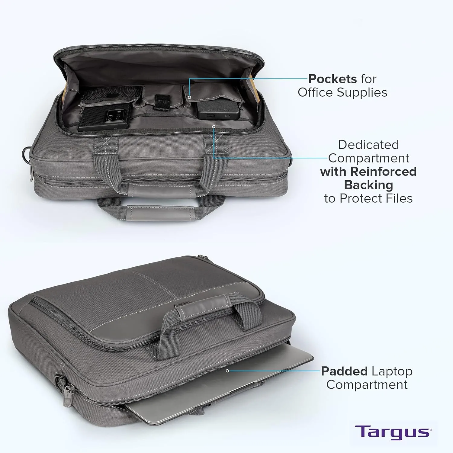 Targus unisex-adult Slim Briefcase With Crossbody Shoulder Bag