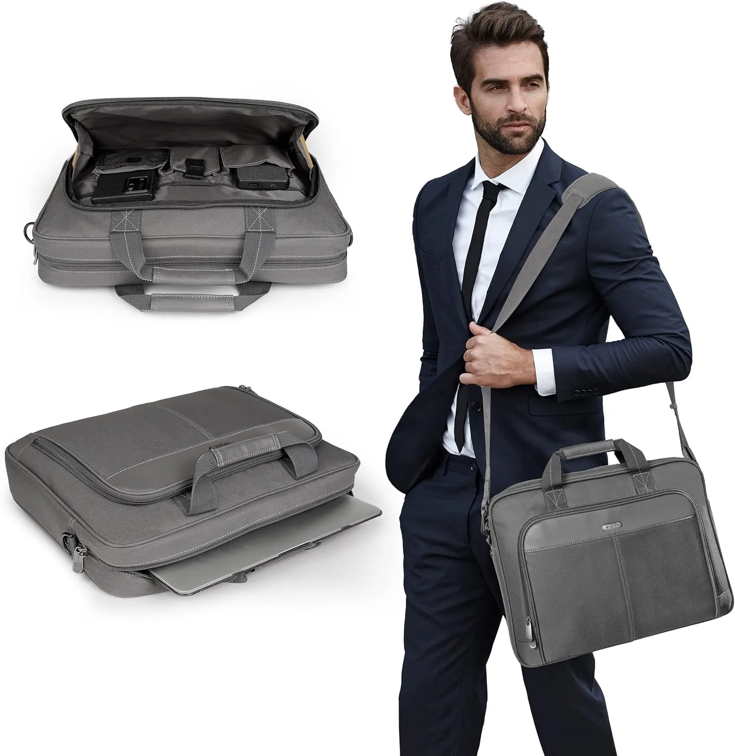 Targus unisex-adult Slim Briefcase With Crossbody Shoulder Bag