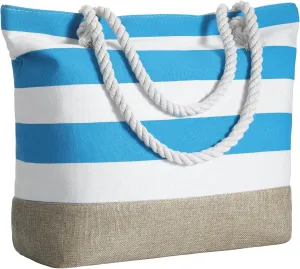 Tavaleu Beach Bags for Women, Large Beach Tote Bag Waterproof Sandproof, Swim Pool Bag with Zipper