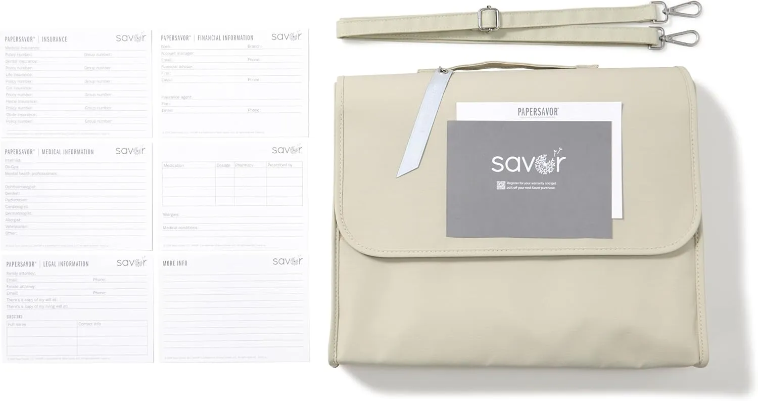 The PaperSavor™ Large Fireproof Document Bag - Waterproof & Flame Retardant Bag for Documents, Cash, & Essentials Organizer