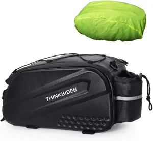 ThinkRider Bike Bags for Bicycle Rear rack 14L Hard Shell Waterproof Bike Ebike Trunk Pannier Saddle Seat Bag Carrier with Reflector, Rain Cover & Shoulder Strap for Commuter Travel Outdoor