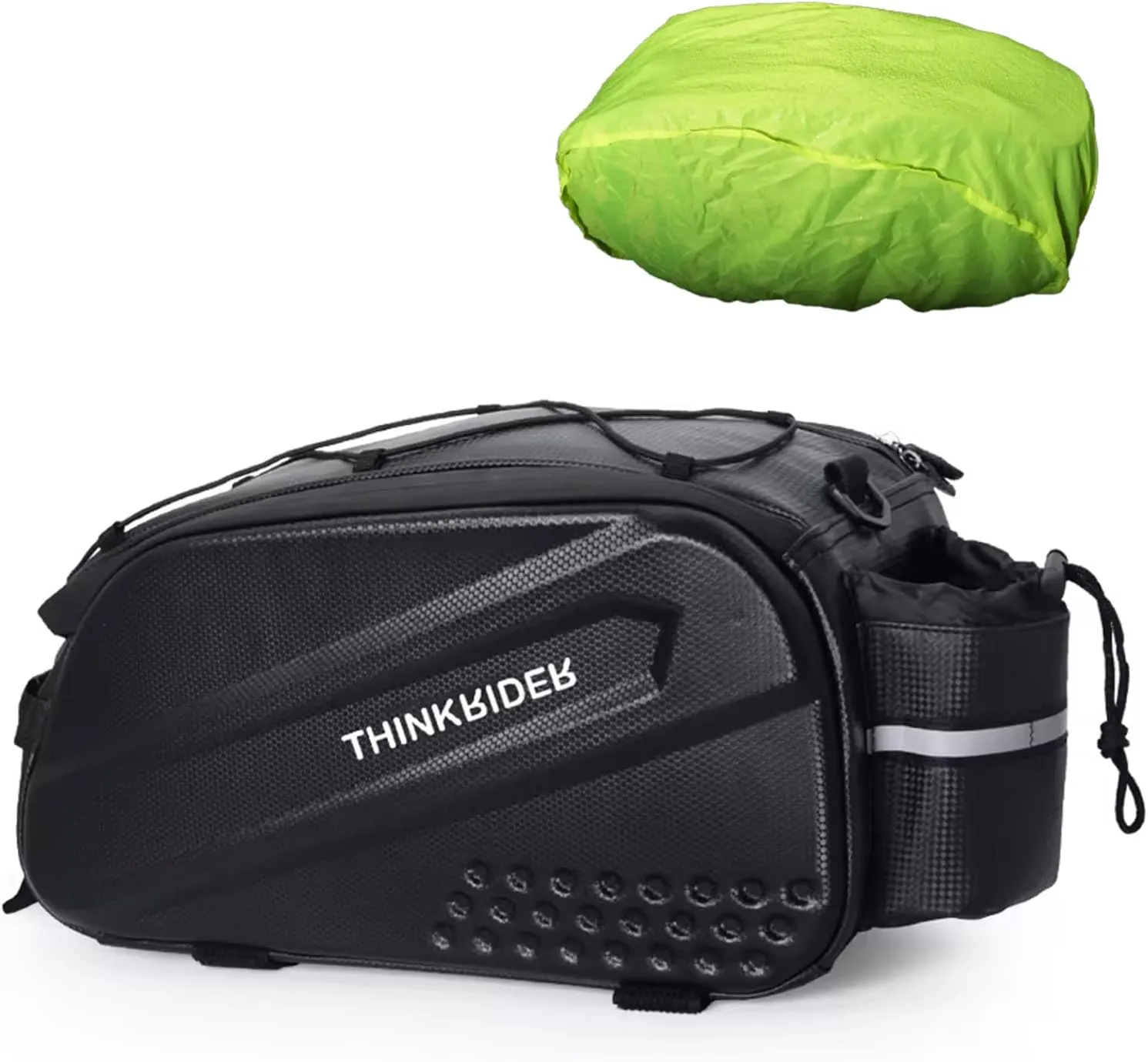 ThinkRider Bike Bags for Bicycle Rear rack 14L Hard Shell Waterproof Bike Ebike Trunk Pannier Saddle Seat Bag Carrier with Reflector, Rain Cover & Shoulder Strap for Commuter Travel Outdoor
