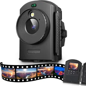 Time Lapse Camera for Outdoor Contruction - Timelapse Camera with Infrared Positioning & LED Light, 180 Days Shooting, 1080P AVI Videos & Photos for Cooking, Plant Growth, Landscape(64GB)