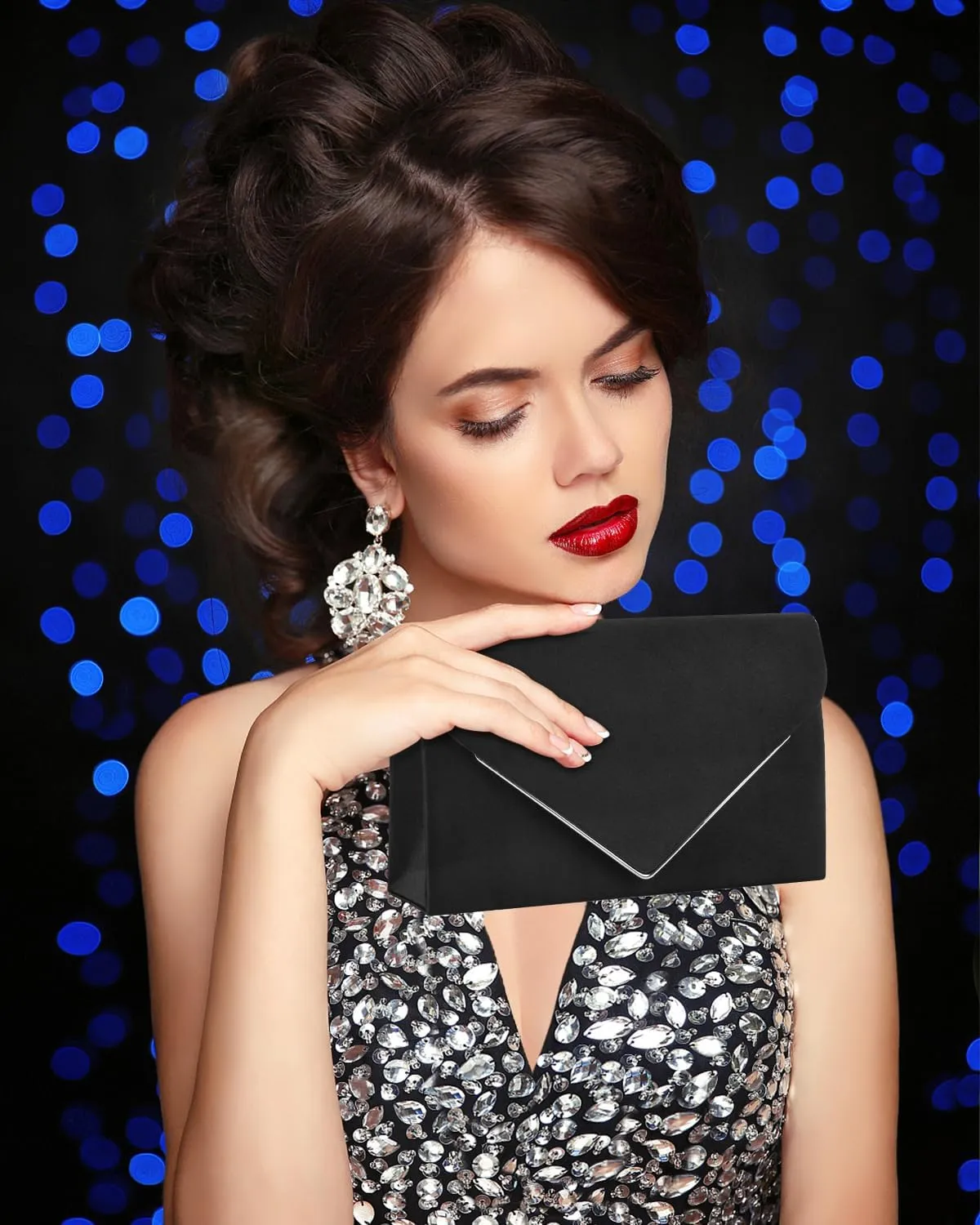 TINDTOP Evening Clutch Purses for Women Handbags for Formal Wedding Party Cocktail Prom Crossbody Shoulder Envelope Bag