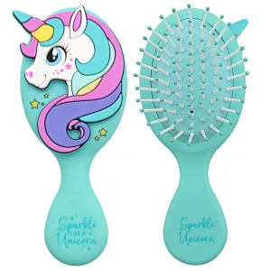 Toddler Hair Brush - Mini Hair Brush for Kids - Travel Brush for Boys and Girls - Unicorn Brush with Air Cushion - Blue