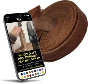 TOFL Leather Strap Medium Brown ¾ Inch Wide 72 Inches Long