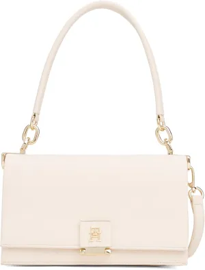 Tommy Hilfiger Leather Shoulder Bag with Removable Crossbody Strap