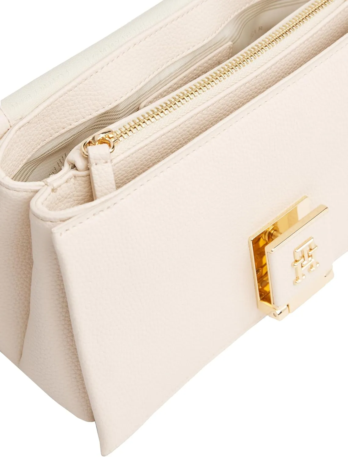 Tommy Hilfiger Leather Shoulder Bag with Removable Crossbody Strap