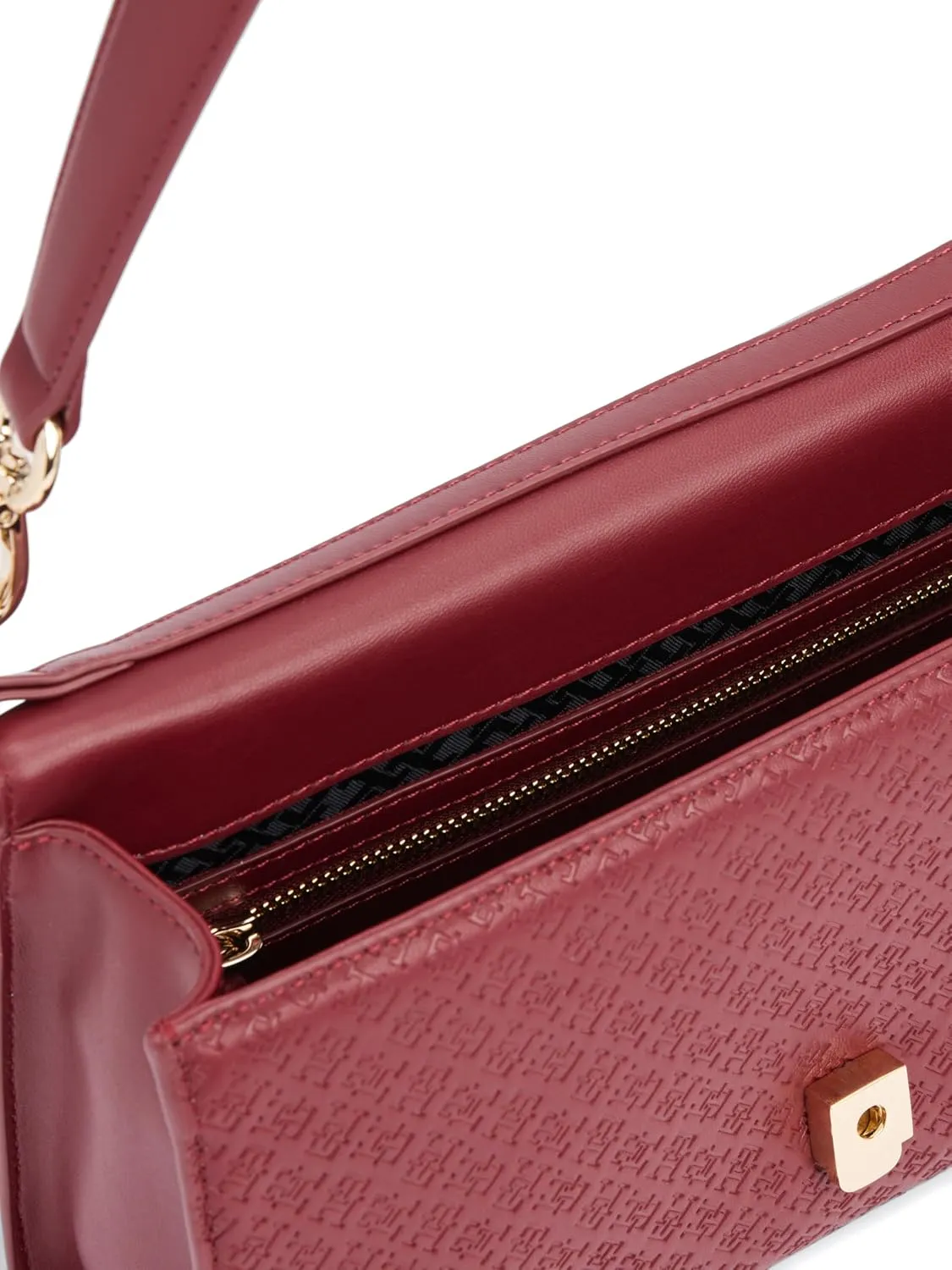 Tommy Hilfiger Monogram Shoulder Bag with Removable Crossbody Strap