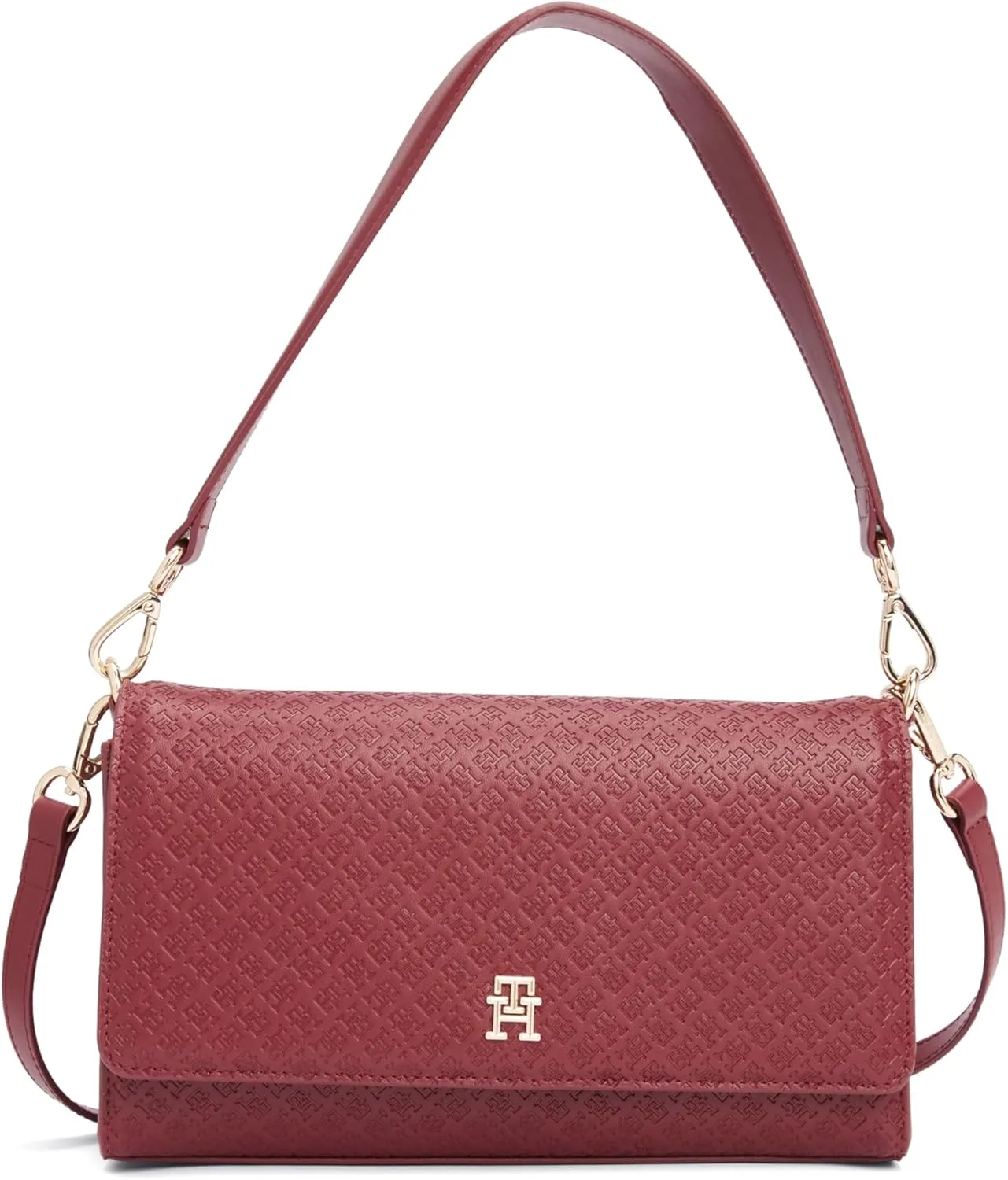 Tommy Hilfiger Monogram Shoulder Bag with Removable Crossbody Strap