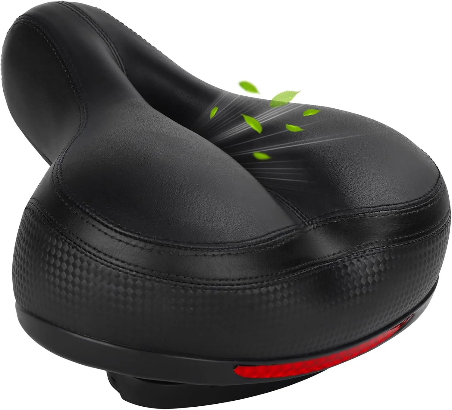 TONBUX Memory Foam Bike Seat Cushion for Men & Women - Waterproof Bicycle Saddle with Comfortable Faux Leather Cover, Universal Fit for Road, Hybrid, Commuter Bikes