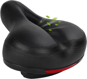 TONBUX Memory Foam Bike Seat Cushion for Men & Women - Waterproof Bicycle Saddle with Comfortable Faux Leather Cover, Universal Fit for Road, Hybrid, Commuter Bikes