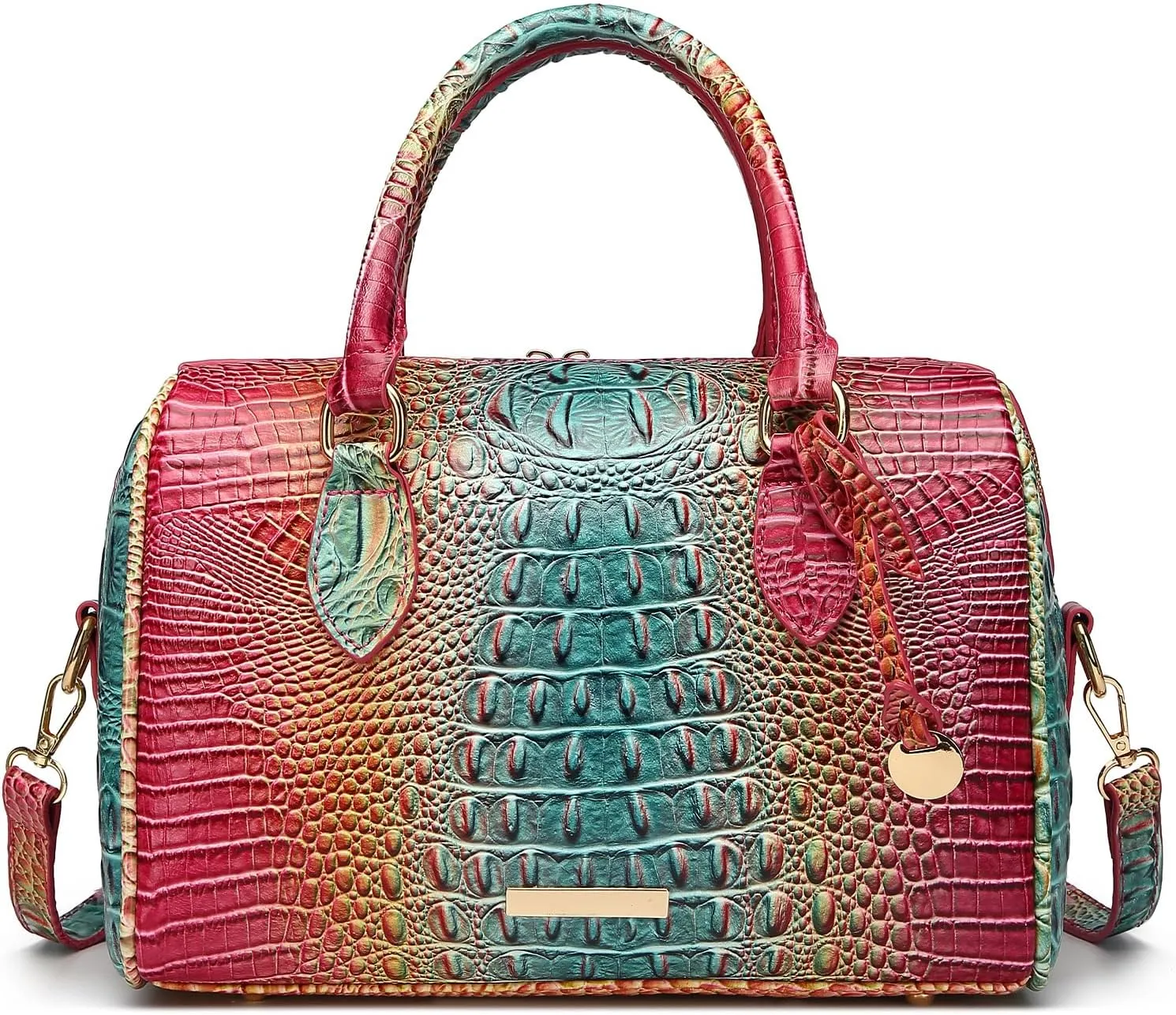 Top-Handle Crocodile Purses For Women Crossbody Leather Bags Trendy Large Capacity Tote with Shoulder Strap