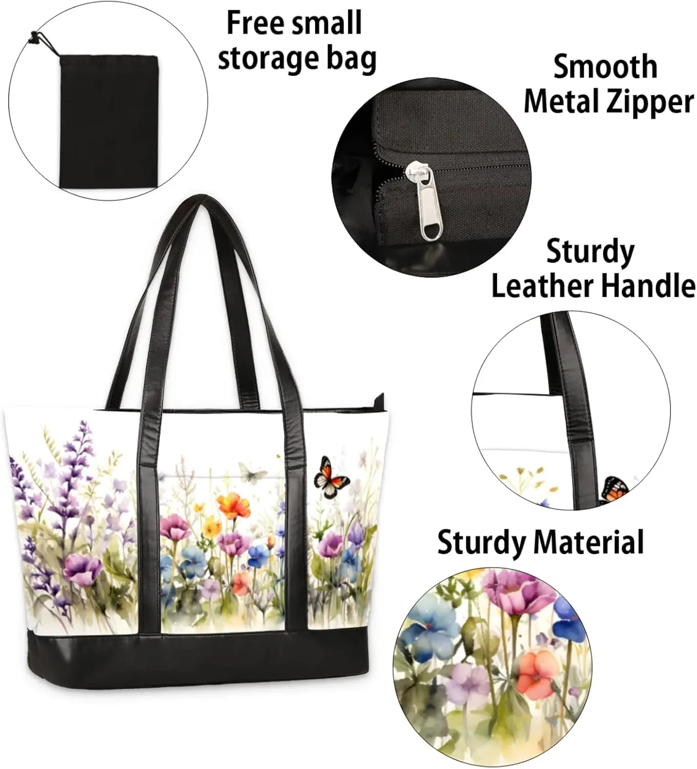 Tote Bag for Women with Zipper, Laptop Tote Bags Laptop Sleeve Case Shoulder Bag Messenger Bags