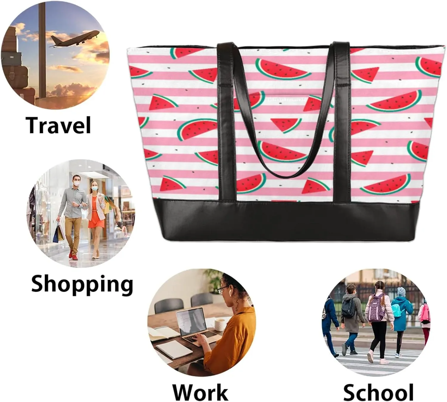 Tote Bag for Women with Zipper, Laptop Tote Bags Laptop Sleeve Case Shoulder Bag Messenger Bags