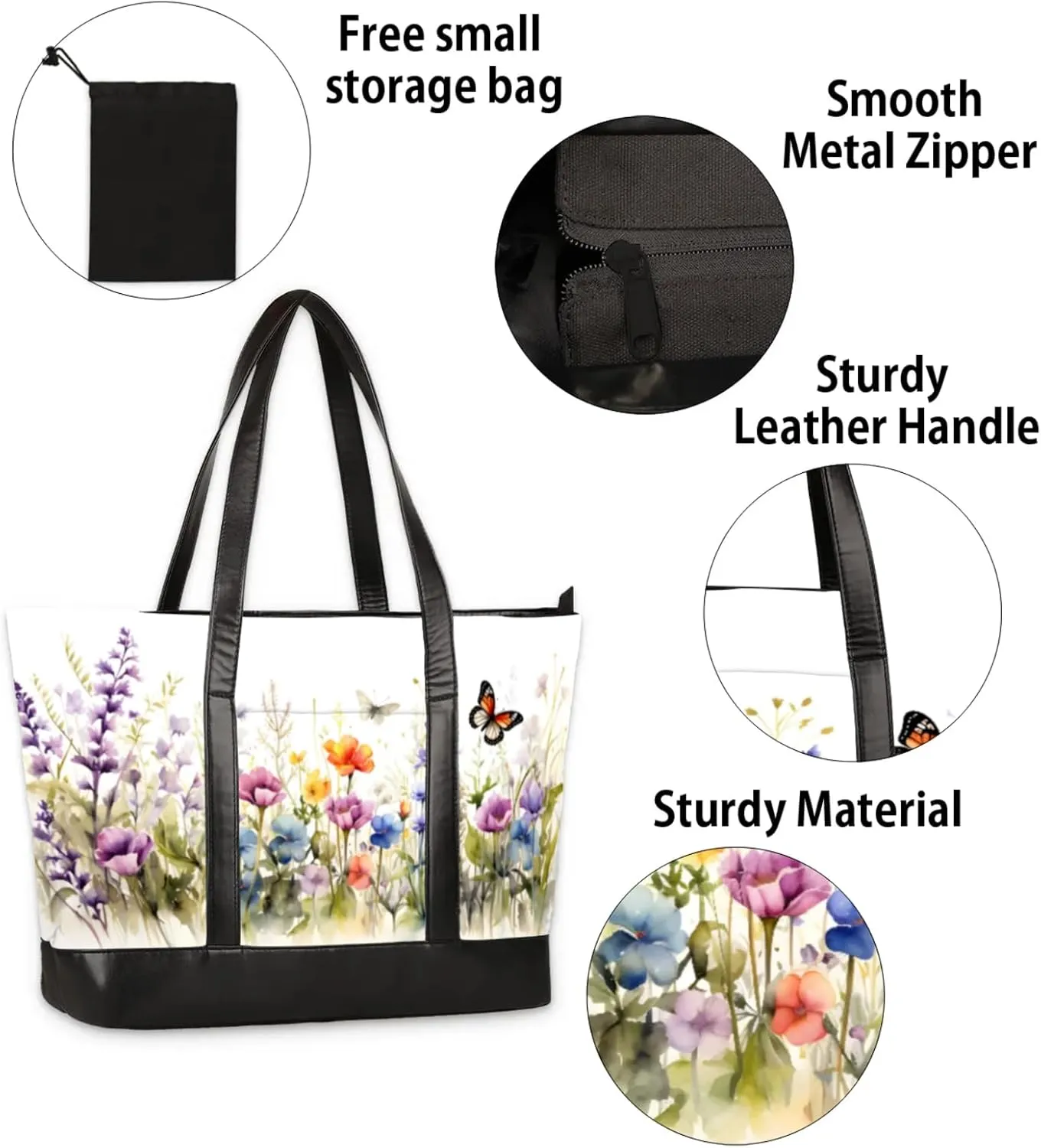 Tote Bag for Women with Zipper, Laptop Tote Bags Laptop Sleeve Case Shoulder Bag Messenger Bags