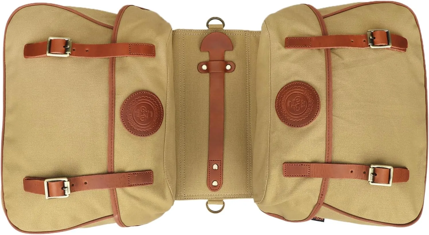 TOURBON Waterproof Canvas Bicycle Bike Rear Seat Carrier Bag Cycling Double Pannier Bag Pack