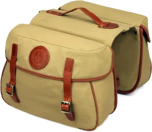 TOURBON Waterproof Canvas Bicycle Bike Rear Seat Carrier Bag Cycling Double Pannier Bag Pack