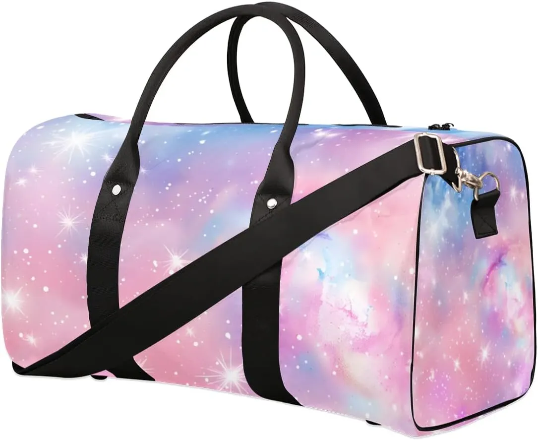 Travel Duffel Bag, Galaxy Universe Space Sports Tote Gym Bag Foldable Western Aztec Weekender Bag Carry on Luggage Handle Bag Overnight Shoulder Bag for Women Men,A-005