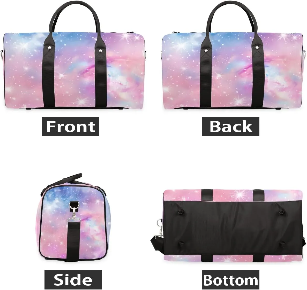 Travel Duffel Bag, Galaxy Universe Space Sports Tote Gym Bag Foldable Western Aztec Weekender Bag Carry on Luggage Handle Bag Overnight Shoulder Bag for Women Men,A-005