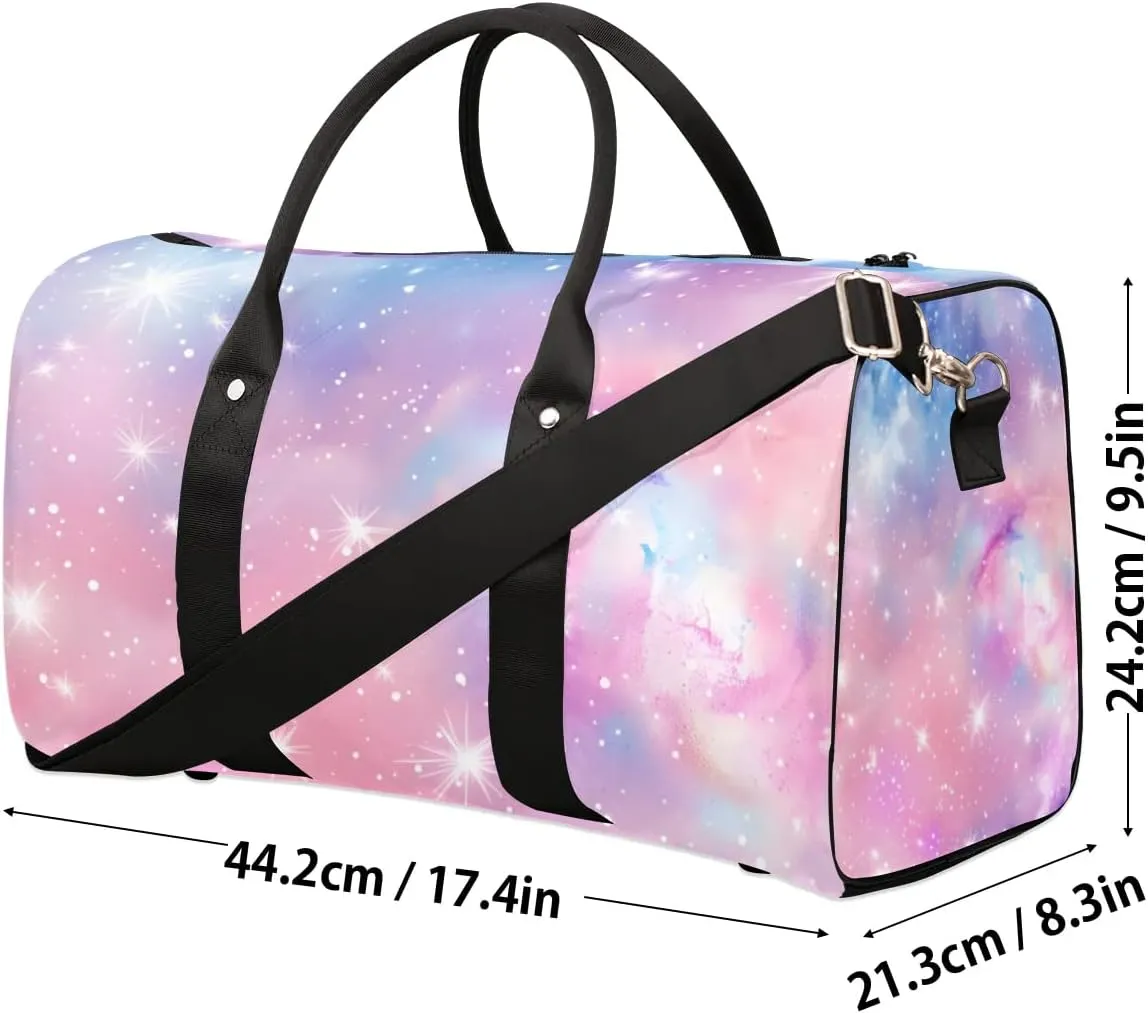 Travel Duffel Bag, Galaxy Universe Space Sports Tote Gym Bag Foldable Western Aztec Weekender Bag Carry on Luggage Handle Bag Overnight Shoulder Bag for Women Men,A-005