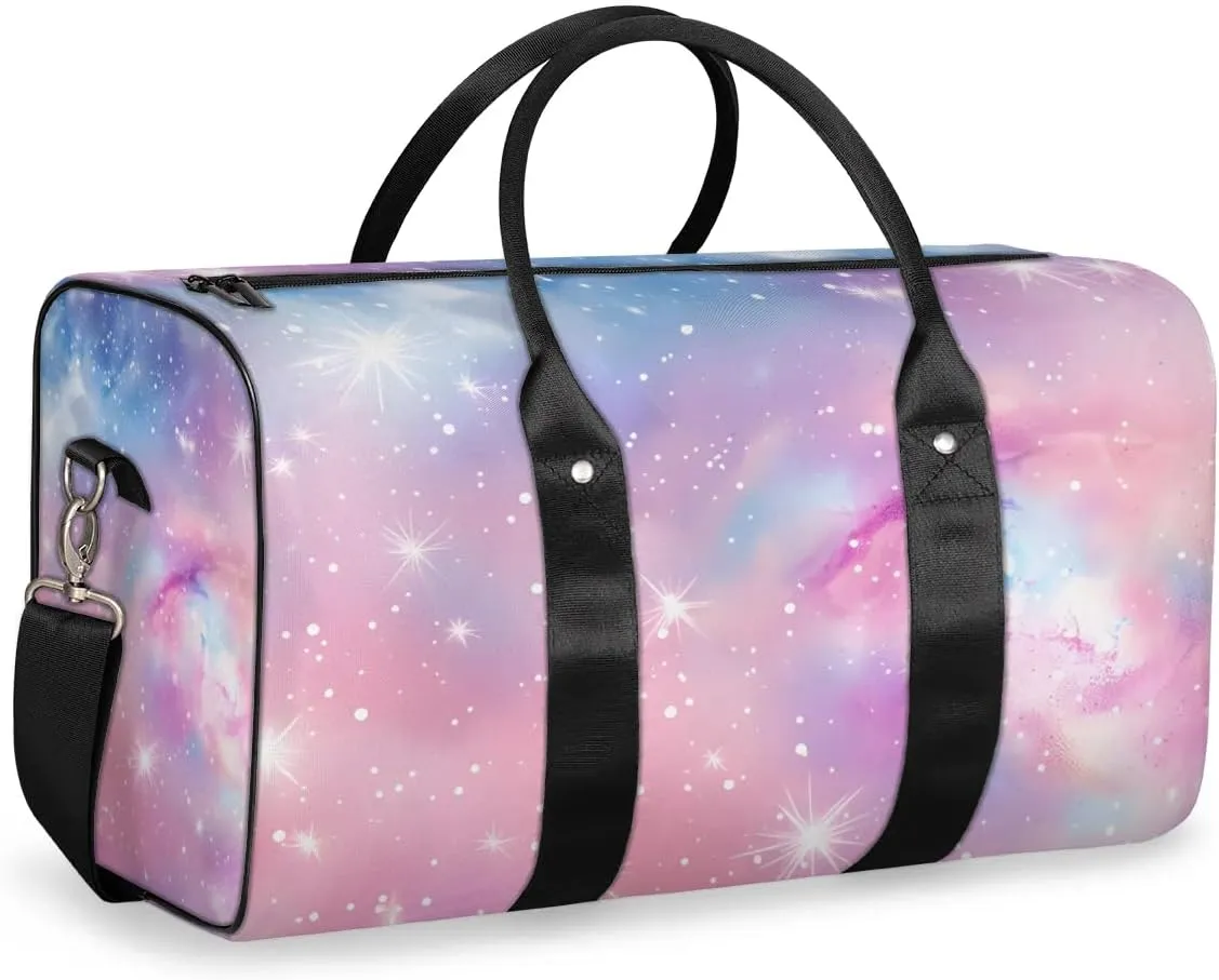 Travel Duffel Bag, Galaxy Universe Space Sports Tote Gym Bag Foldable Western Aztec Weekender Bag Carry on Luggage Handle Bag Overnight Shoulder Bag for Women Men,A-005