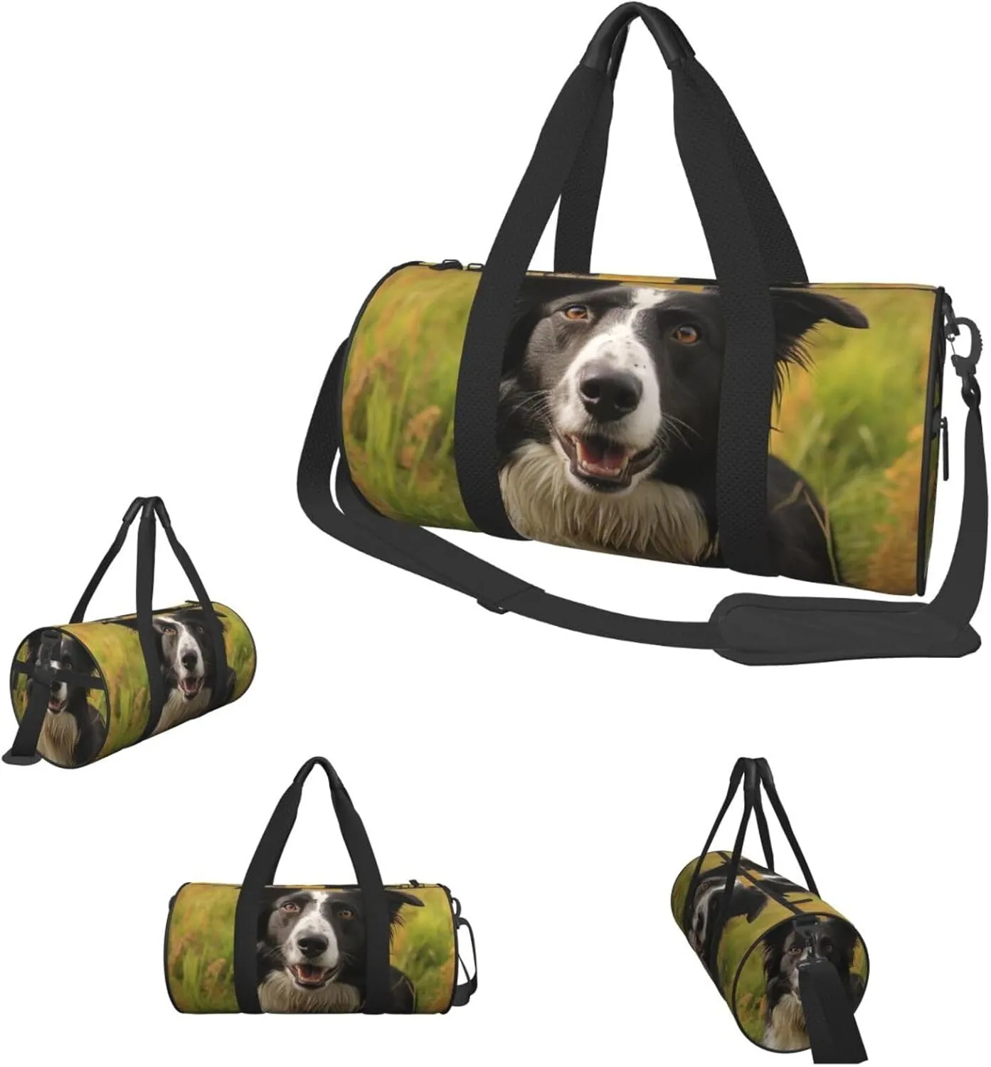 Travel Duffel Bag Mohado Border Collie Dog Weekender Overnight Bag For Men Women Large Capacity Sports Gym Bag Canvas Carry On Tote Bags For Travel Yoga