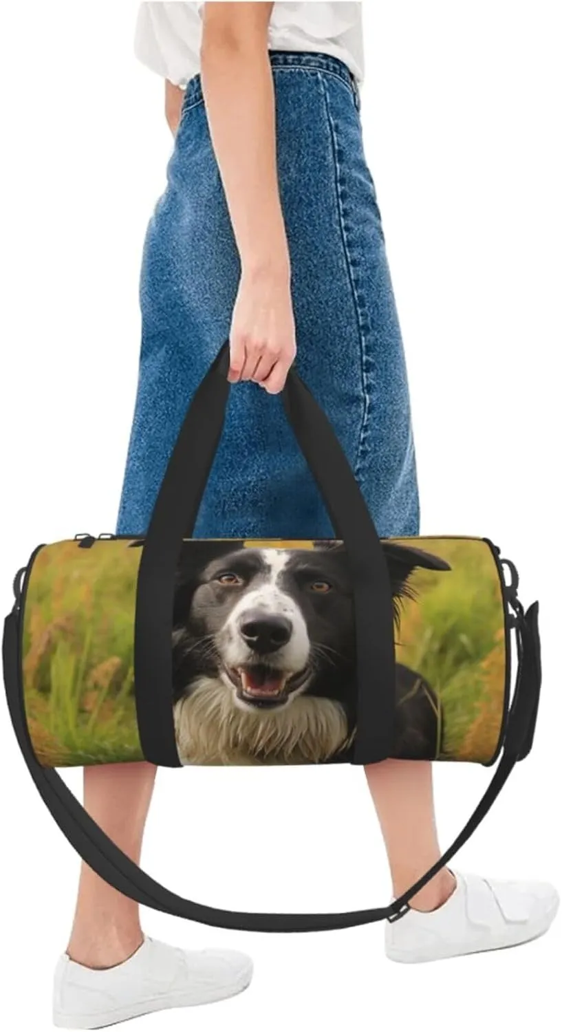 Travel Duffel Bag Mohado Border Collie Dog Weekender Overnight Bag For Men Women Large Capacity Sports Gym Bag Canvas Carry On Tote Bags For Travel Yoga
