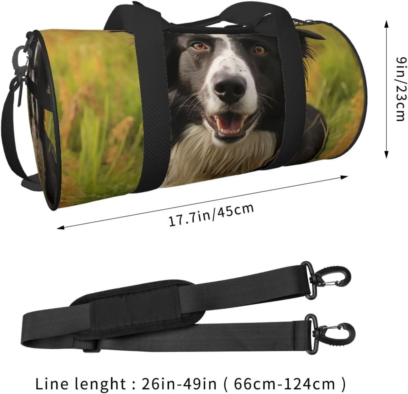 Travel Duffel Bag Mohado Border Collie Dog Weekender Overnight Bag For Men Women Large Capacity Sports Gym Bag Canvas Carry On Tote Bags For Travel Yoga