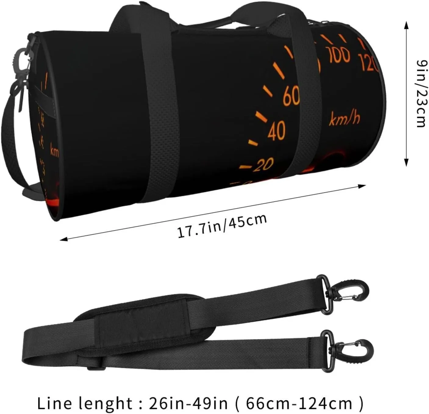 Travel Duffle Bag for Men Women, Automotive Black Car Dark Duffle Bags for Sport Gym Overnight Luggage