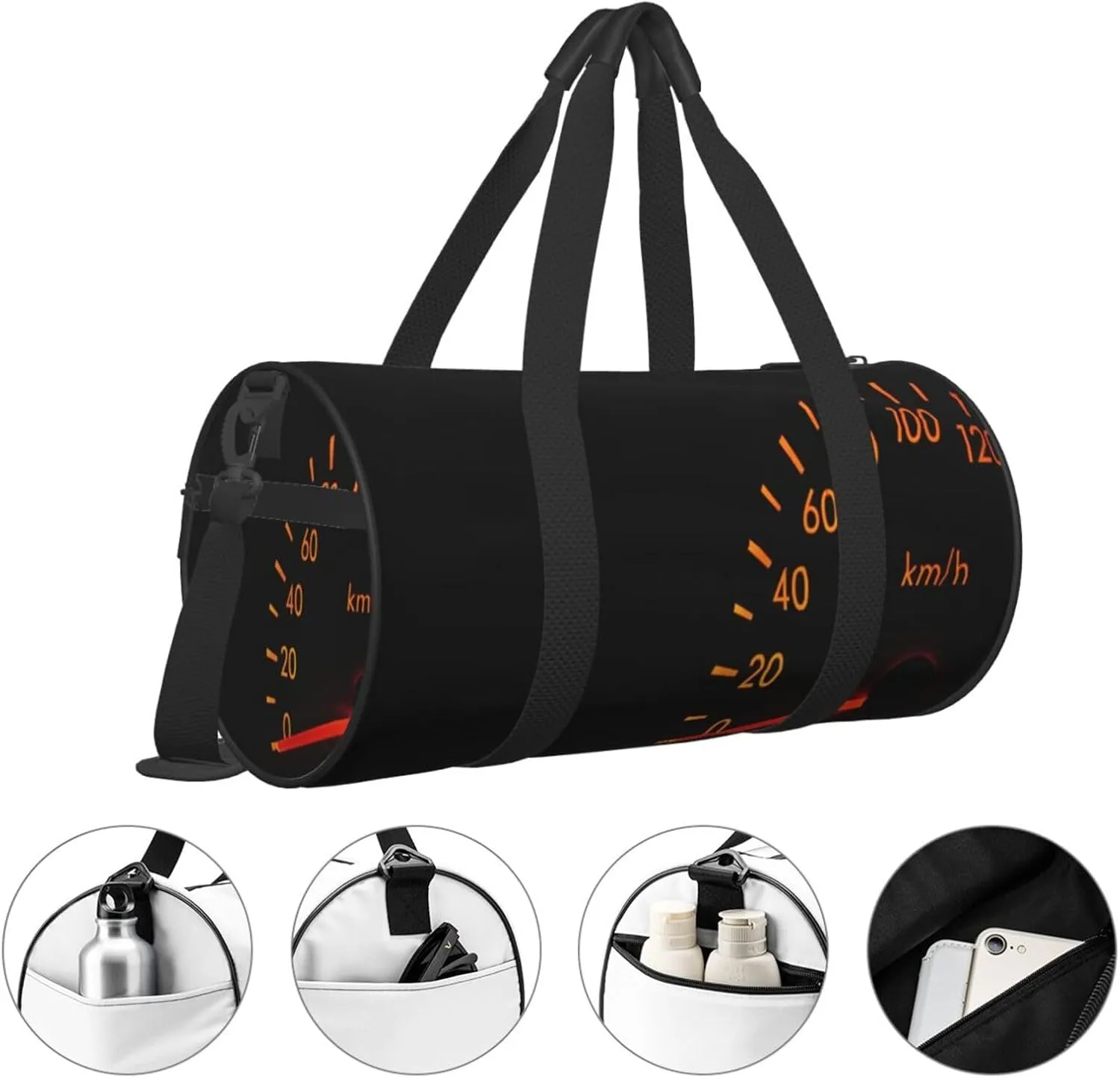 Travel Duffle Bag for Men Women, Automotive Black Car Dark Duffle Bags for Sport Gym Overnight Luggage