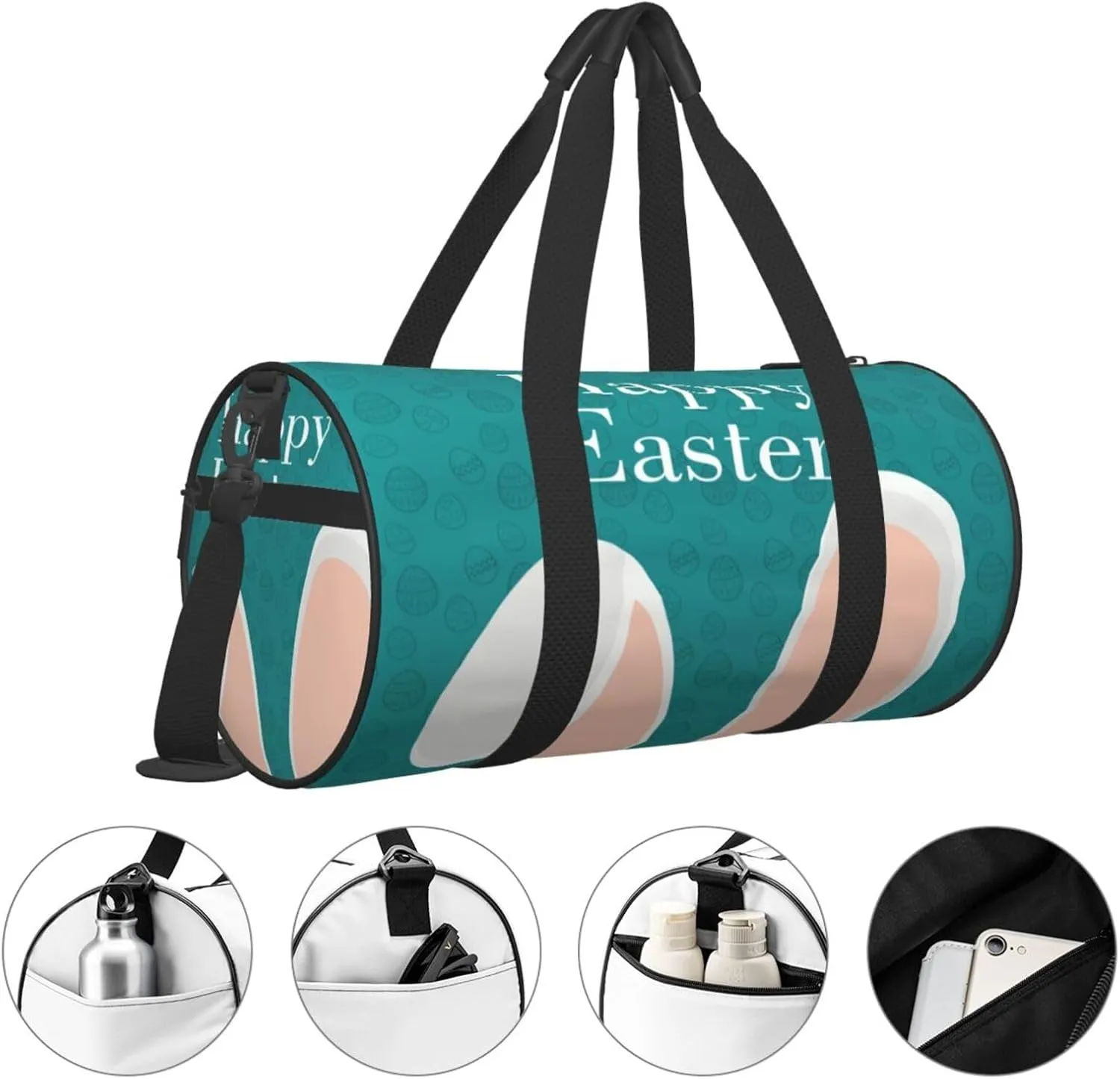 Travel Duffle Bag for Men Women, Easter Rabbit Ears Duffle Bags for Sport Gym Overnight Luggage
