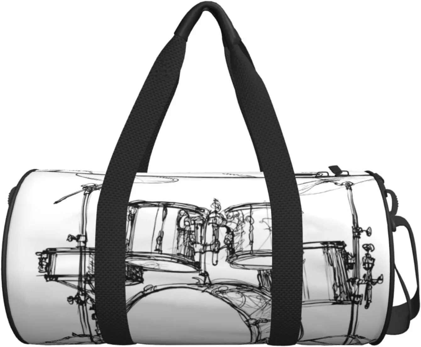 Travel Duffle Bag for Men Women, Music Drum Kit Rock Jazz Duffle Bags for Sport Gym Overnight Luggage