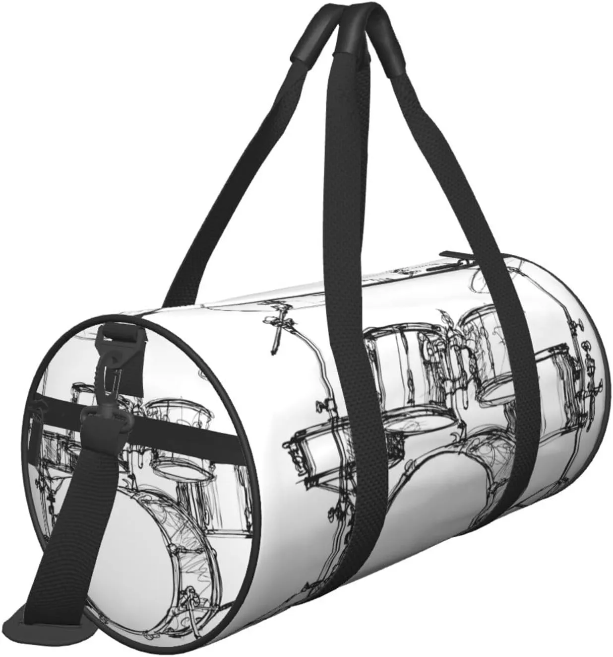 Travel Duffle Bag for Men Women, Music Drum Kit Rock Jazz Duffle Bags for Sport Gym Overnight Luggage