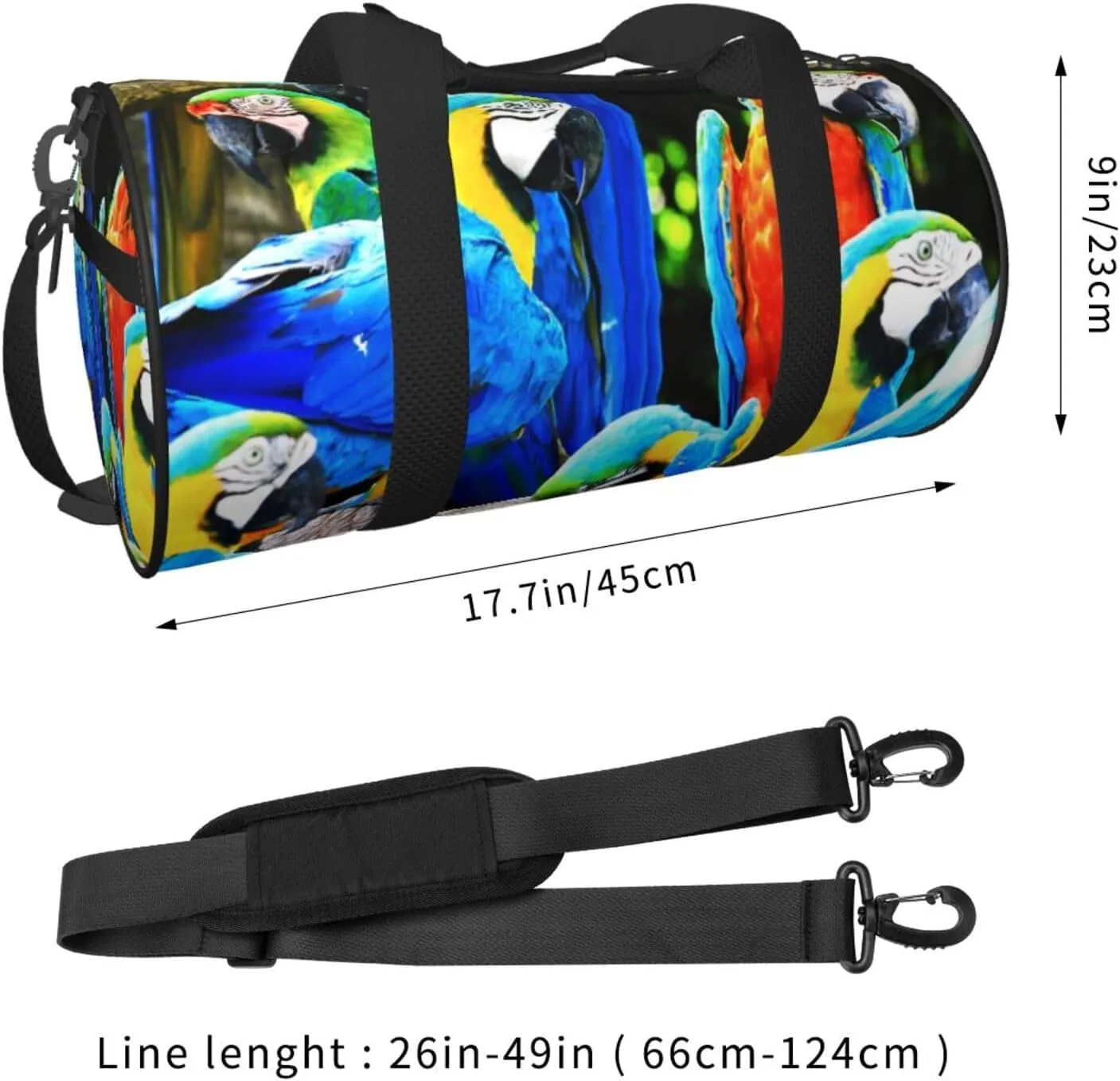 Travel Duffle Bag for Men Women, Parrots Is Bird Green Duffle Bags for Sport Gym Overnight Luggage