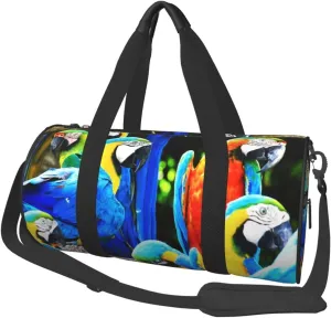 Travel Duffle Bag for Men Women, Parrots Is Bird Green Duffle Bags for Sport Gym Overnight Luggage