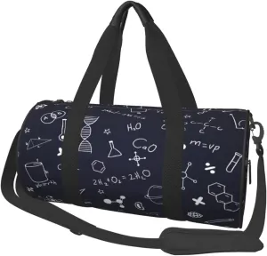 Travel Duffle Bag for Men Women, Scientific Formulas Chalkboard Duffle Bags for Sport Gym Overnight Luggage
