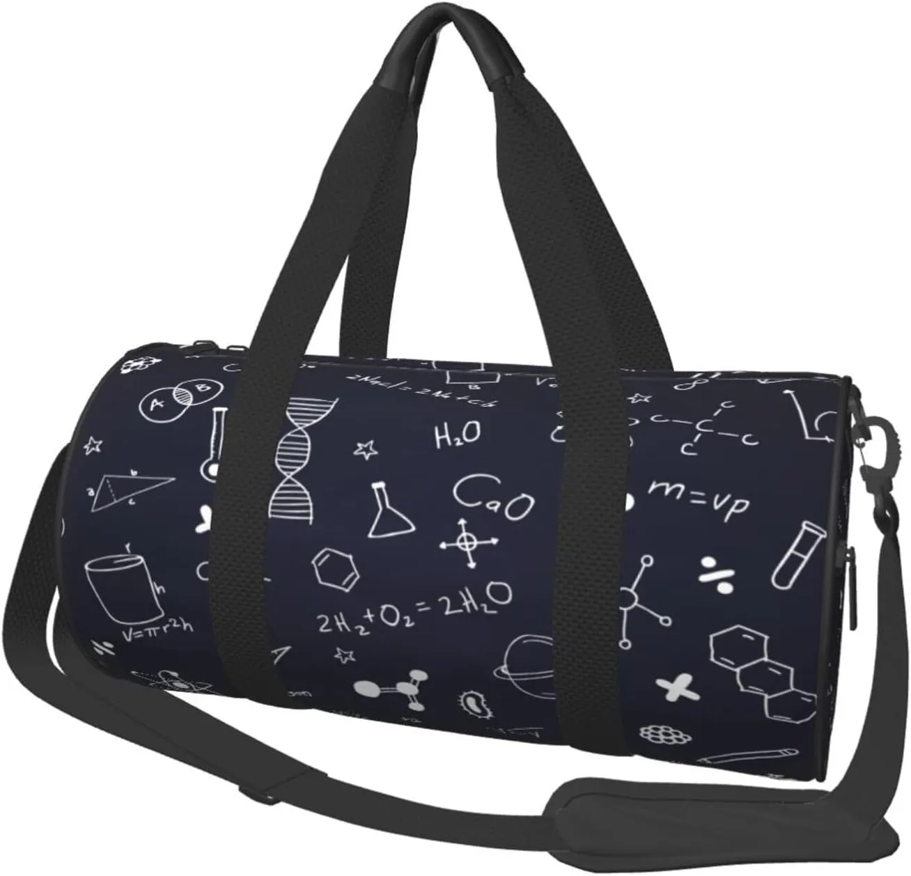 Travel Duffle Bag for Men Women, Scientific Formulas Chalkboard Duffle Bags for Sport Gym Overnight Luggage